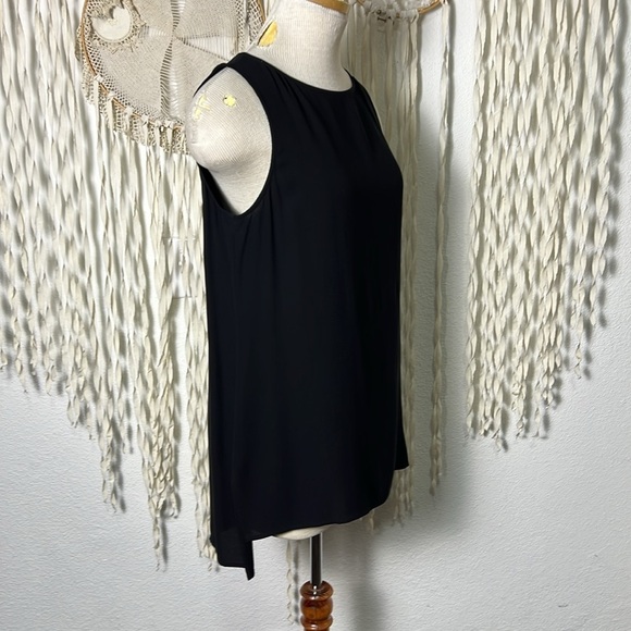 Eileen Fisher Petite Silk Georgette Crepe Boatneck Sleeveless Blouse Size P/S - Picture 3 of 8